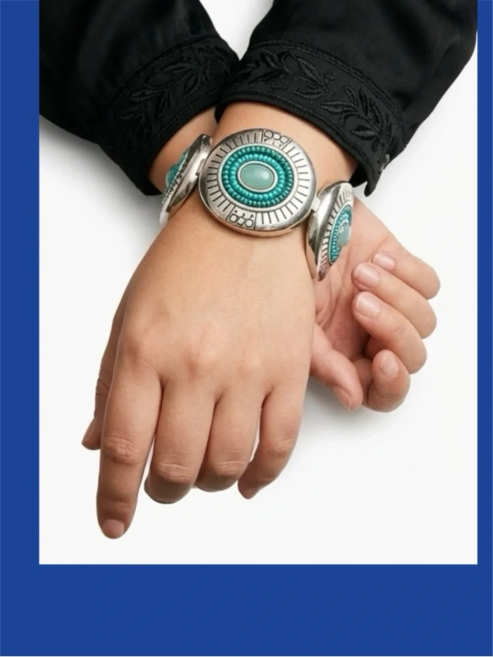 Brighton Silver-Tone Bracelet with Turquoise Accents